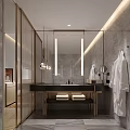 Modern Hotel Guest Room Interior With Double Bed City View Large Window And Nightstand