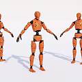 Modern virtual character old robot 3d model