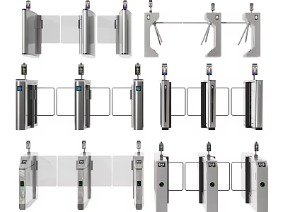 Public Facility Security Turnstile Gates With Automatic Access Control Systems 3d model