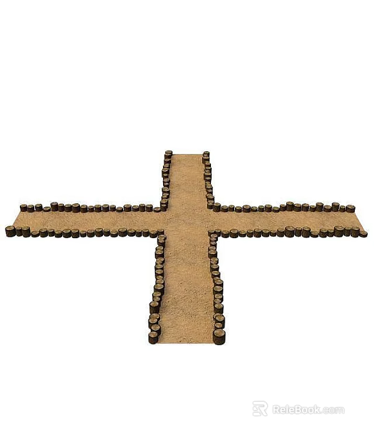 Cross Shaped Brown Lockers Design For Modern Storage Arrangement 3d model 
