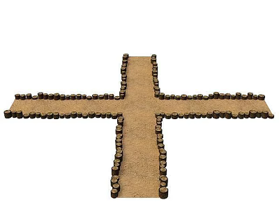 Cross Shaped Brown Lockers Design For Modern Storage Arrangement 3d model