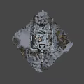 Military Tank With Cannon On Snow Covered Muddy Ground And Dry Grass