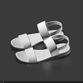 White Flat Sole Sandals With Simple Strap Design For Casual Daily Wear