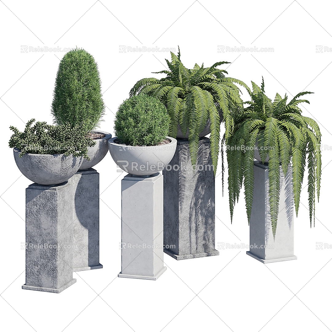 outdoor potted plant model