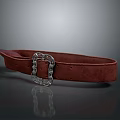 Stylish Red Leather Belt With Silver Metal Buckle For Everyday Use