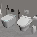 Modern Smart Toilet 3d model