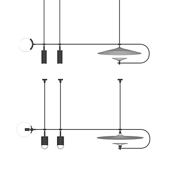 Modern chandelier combination metal chandelier 3d model