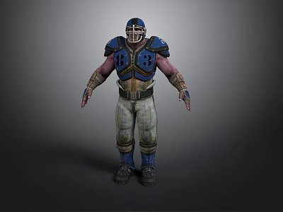 American football player football player football muscle jersey shorts football shoes sport 3d model