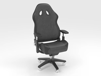 Black Ergonomic Office Chair With Armrests Swivel Base Backrest Holes And Wheels 3d model