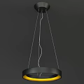 Modern Minimalist Metal Pendant Light With Circular Frame And Hanging Cables