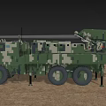 Military Functional Vehicle Featuring Camouflage Design Large Wheels And Top Mounted Weapon System