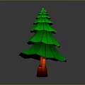 Green Layered Origami Plant With Tree Shape And Red Base Decor