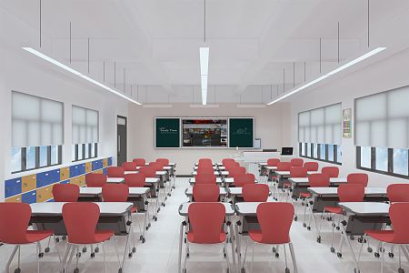 modern classroom 3d model