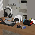 Digital combination game equipment computer keyboard wireless headset game machine 3d model