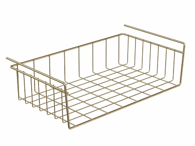 Durable Golden Metal Kitchen Storage Basket For Organizing Utensils And Tools 3d model