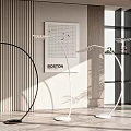 Modern Arc Floor Lamps With Metal Frame In Contemporary Living Room Interior