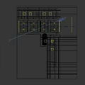 Modern Indoor Parking Garage with Elevator Entrance Directional Arrows Blue Car and Numbered Space 1A