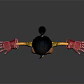 Cartoon Character With Yellow Coat Purple Shorts Red Gloves Standing Arms Outstretched