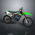 Green Motocross Motorcycle Featuring 624 Racing Number Stylish Graphics And Knobby Tires