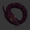3D Model of Snake with Purple Scaled Body and Yellow Head Design