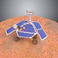 Mars Rover With Solar Panels And Scientific Instruments On Red Planet Surface 3d model