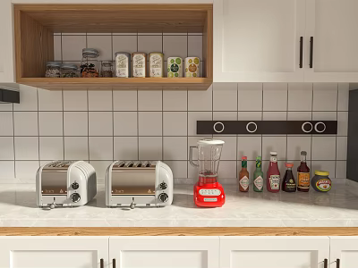 modern kitchen appliances bread maker juicer kitchen combination 3d model