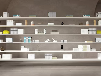 Modern bookshelf ornaments book decoration combination 3d model