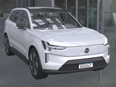 White Volvo Electric SUV with Modern Sleek Design and LED Headlights Outdoor 3d model