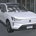 White Volvo Electric SUV with Modern Sleek Design and LED Headlights Outdoor