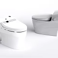Two White Modern Smart Toilets With Sleek Design And Functional Features 3d model