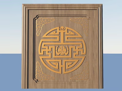 Traditional Wooden Component With Intricate Carved Patterns And Decorative Motifs 3d model