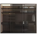 Modern Open Wardrobe Interior Design With Wooden Shelves And Hanging Space