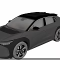 Sleek Gray Modern Electric Car With Black Roof And LED Headlights