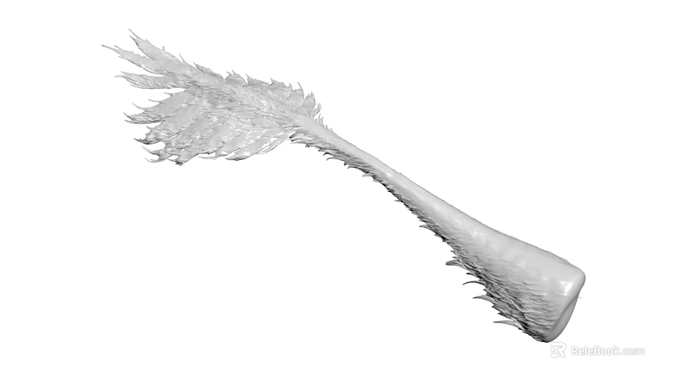 Detailed Anatomical Organ Hair Structure With Feather Like Fibers In 3D Rendering 3d model 