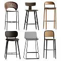 Modern Middle Style Bar Stool 3d model