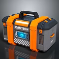 Orange Gray Toolbox with Caution Label and Digital Screen as Essential Daily Living Tool 3d model