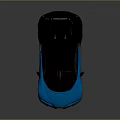 Blue And Black Luxury Sports Car With Rear Spoiler Black Roof And Shiny Body