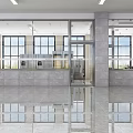 Modern Commercial Kitchen Interior With Stainless Steel Worktables Range Hood And Shiny Floor