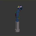 Handheld Gimbal 3D Model With Gray White Body And Red Indicator Light