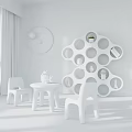 Nordic Children's Tables and Chairs Stone Children's Tables and Chairs 3d model