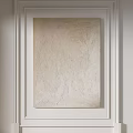 Abstract Painting With Neutral Textured Surface Hanging On White Paneled Wall
