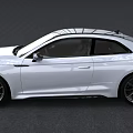 White Sporty Coupe Car With Sleek Exterior Design And Modern Alloy Wheels