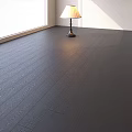 Dark Wooden Flooring With Wood Grain Texture In Interior With Natural Light And Floor Lamp