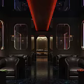 Luxurious SPA Sauna Reception Area With Ambient Lighting