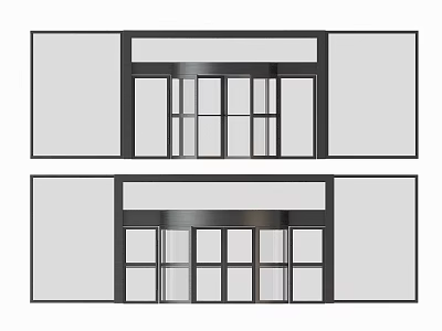 Modern Commercial Glass Door Design With Aluminum Frame And Sliding Structure 3d model