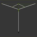Green And Silver Metal Clothes Drying Rack With Cross Bars Stand Structure Design