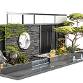 Modern stacked water view wall entrance view wall courtyard view wall 3d model