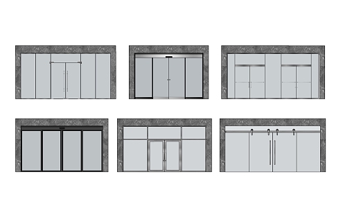 Modern Gate Commercial Glass Gate Company Gate 3d model