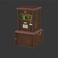 Vintage Brown Box With Dual Lenses And Metal Handle Design Features