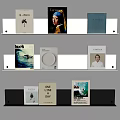 Nordic Bookshelf Storage Rack Wall Hanging Bookshelf Wall Hanging Bookshelf Partition Board Bookshelf Books 3d model